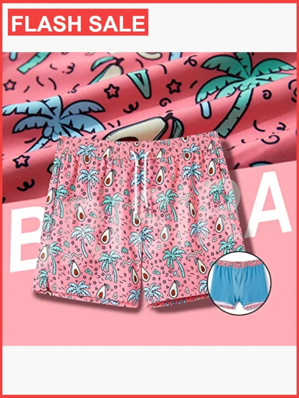 Mens Swim Trunks 5 Inch Inseam Quick Dry Zipper Pocket UPF 50+